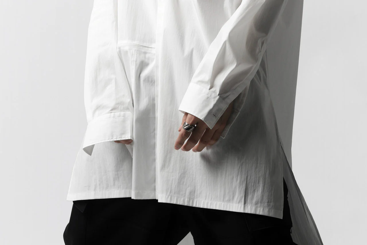 Y-3 Yohji Yamamoto CLASSIC LONG BACK STEP SHIRT (WHITE) - Image 23