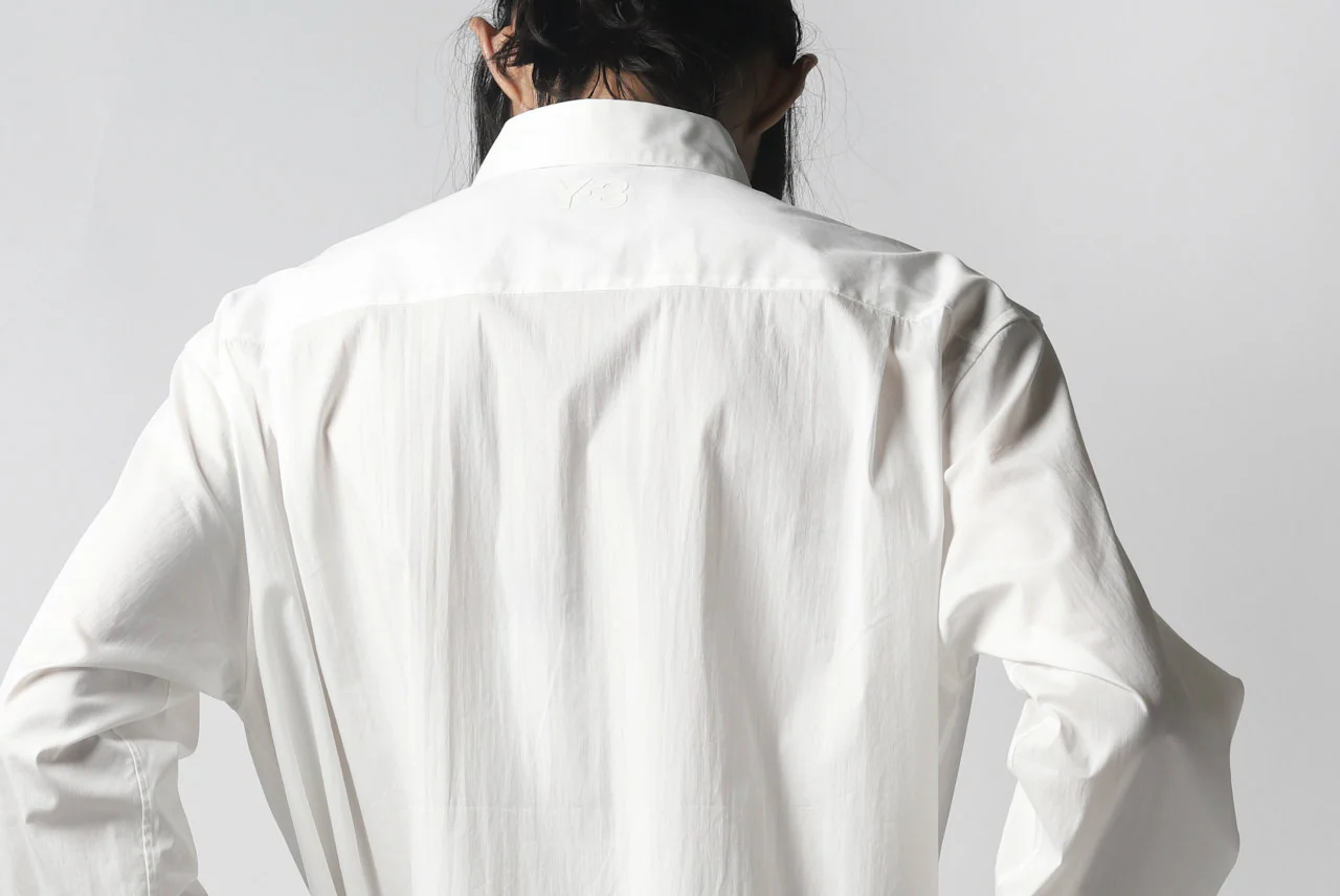 Y-3 Yohji Yamamoto CLASSIC LONG BACK STEP SHIRT (WHITE) - Image 25