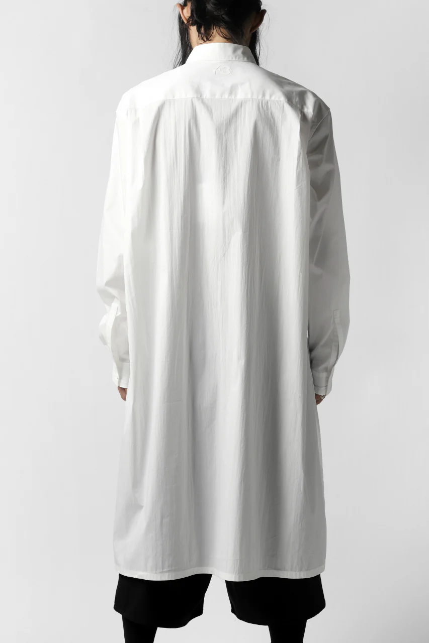 Y-3 Yohji Yamamoto CLASSIC LONG BACK STEP SHIRT (WHITE) - Image 4
