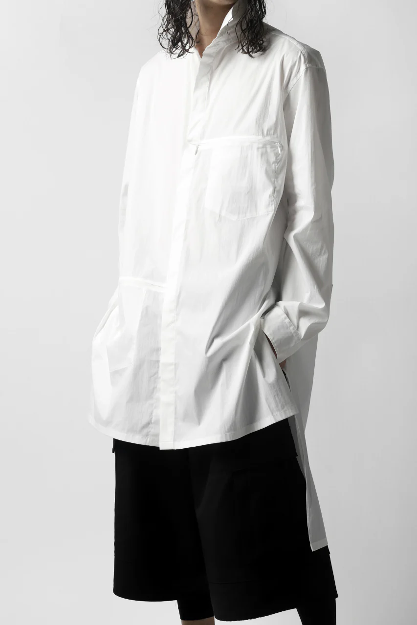 Y-3 Yohji Yamamoto CLASSIC LONG BACK STEP SHIRT (WHITE) - Image 9