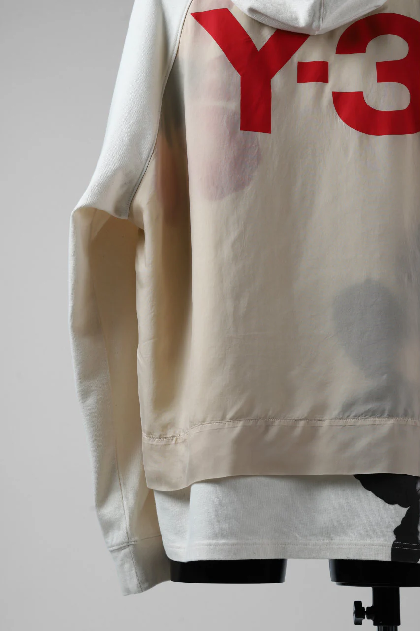 Y-3 Yohji Yamamoto LAYERED BACK LOGO HOODIE / FRENCH TERRY (MULTI BEIGE) - Image 10