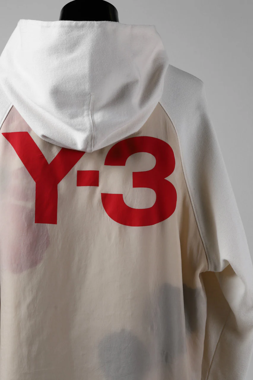 Y-3 Yohji Yamamoto LAYERED BACK LOGO HOODIE / FRENCH TERRY (MULTI BEIGE) - Image 11