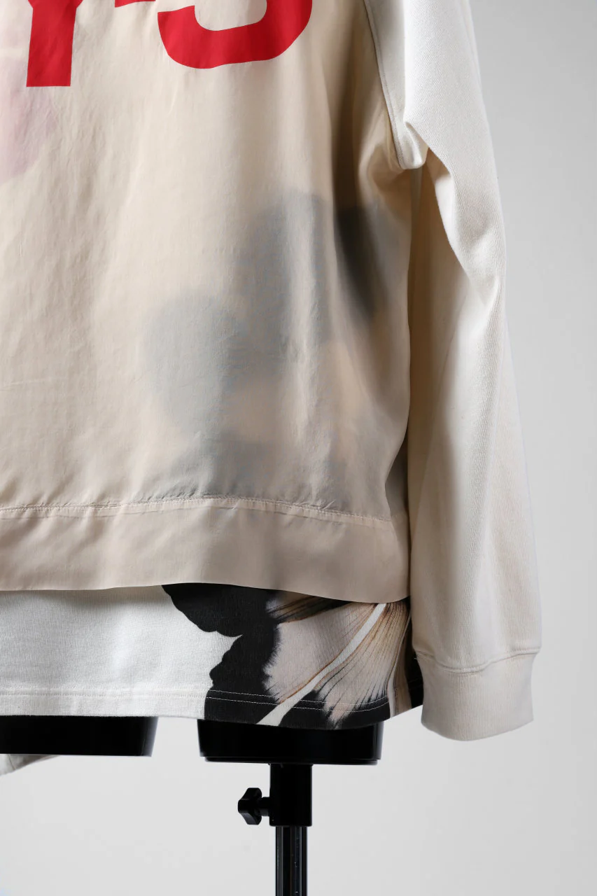Y-3 Yohji Yamamoto LAYERED BACK LOGO HOODIE / FRENCH TERRY (MULTI BEIGE) - Image 12