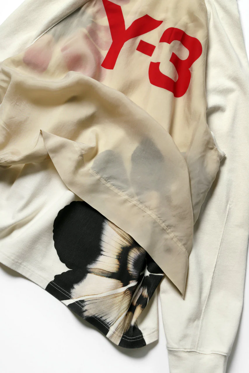 Y-3 Yohji Yamamoto LAYERED BACK LOGO HOODIE / FRENCH TERRY (MULTI BEIGE) - Image 18