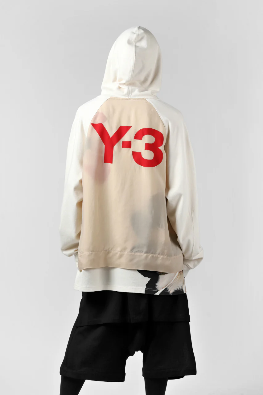 Y-3 Yohji Yamamoto LAYERED BACK LOGO HOODIE / FRENCH TERRY (MULTI BEIGE) - Image 20