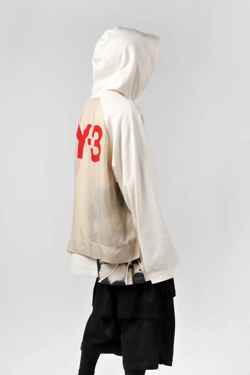 Y-3 Yohji Yamamoto LAYERED BACK LOGO HOODIE / FRENCH TERRY (MULTI BEIGE) - Image 21