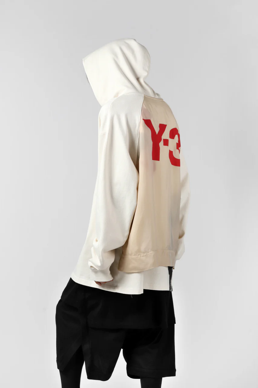 Y-3 Yohji Yamamoto LAYERED BACK LOGO HOODIE / FRENCH TERRY (MULTI BEIGE) - Image 22