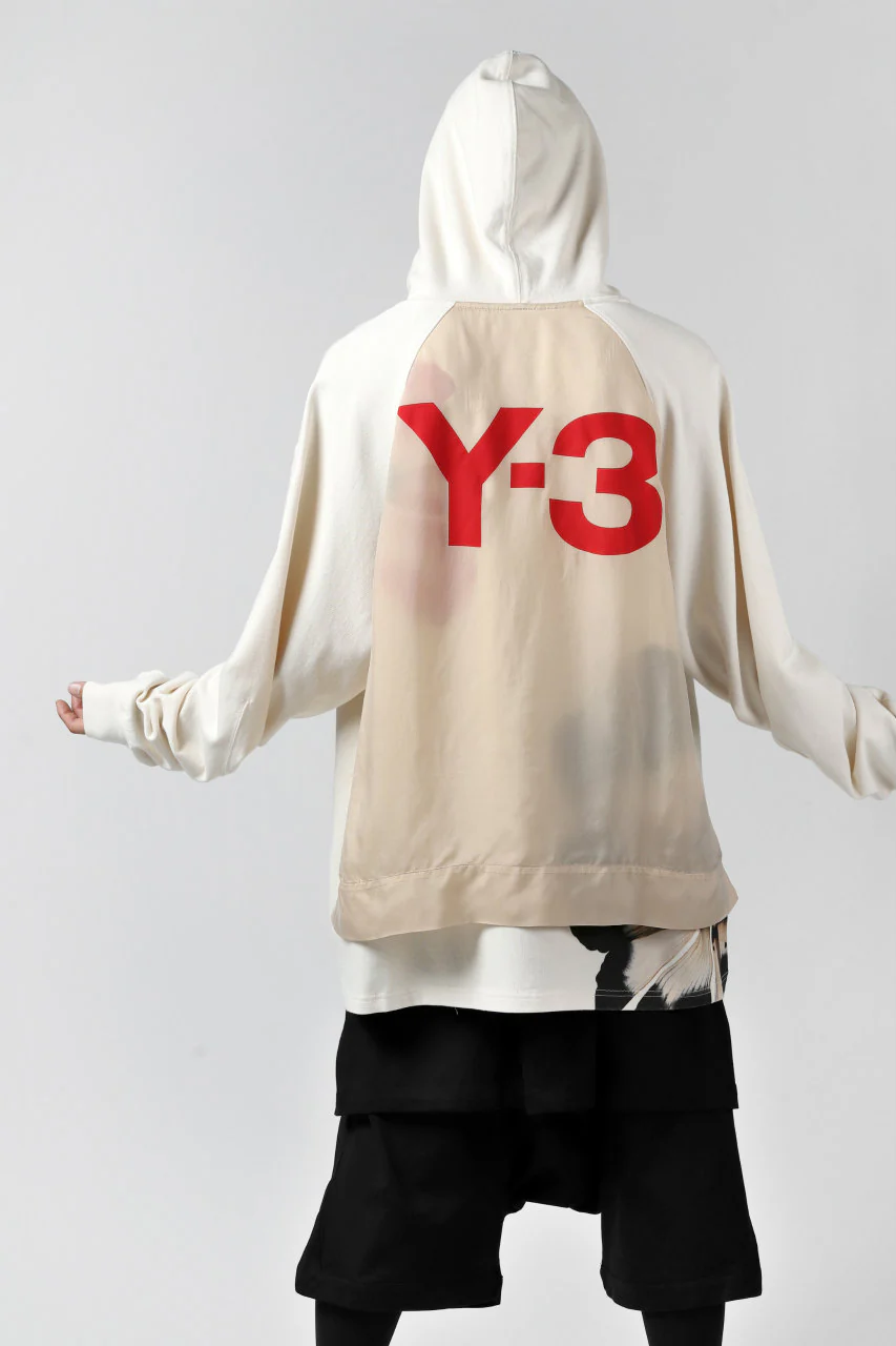 Y-3 Yohji Yamamoto LAYERED BACK LOGO HOODIE / FRENCH TERRY (MULTI BEIGE) - Image 24