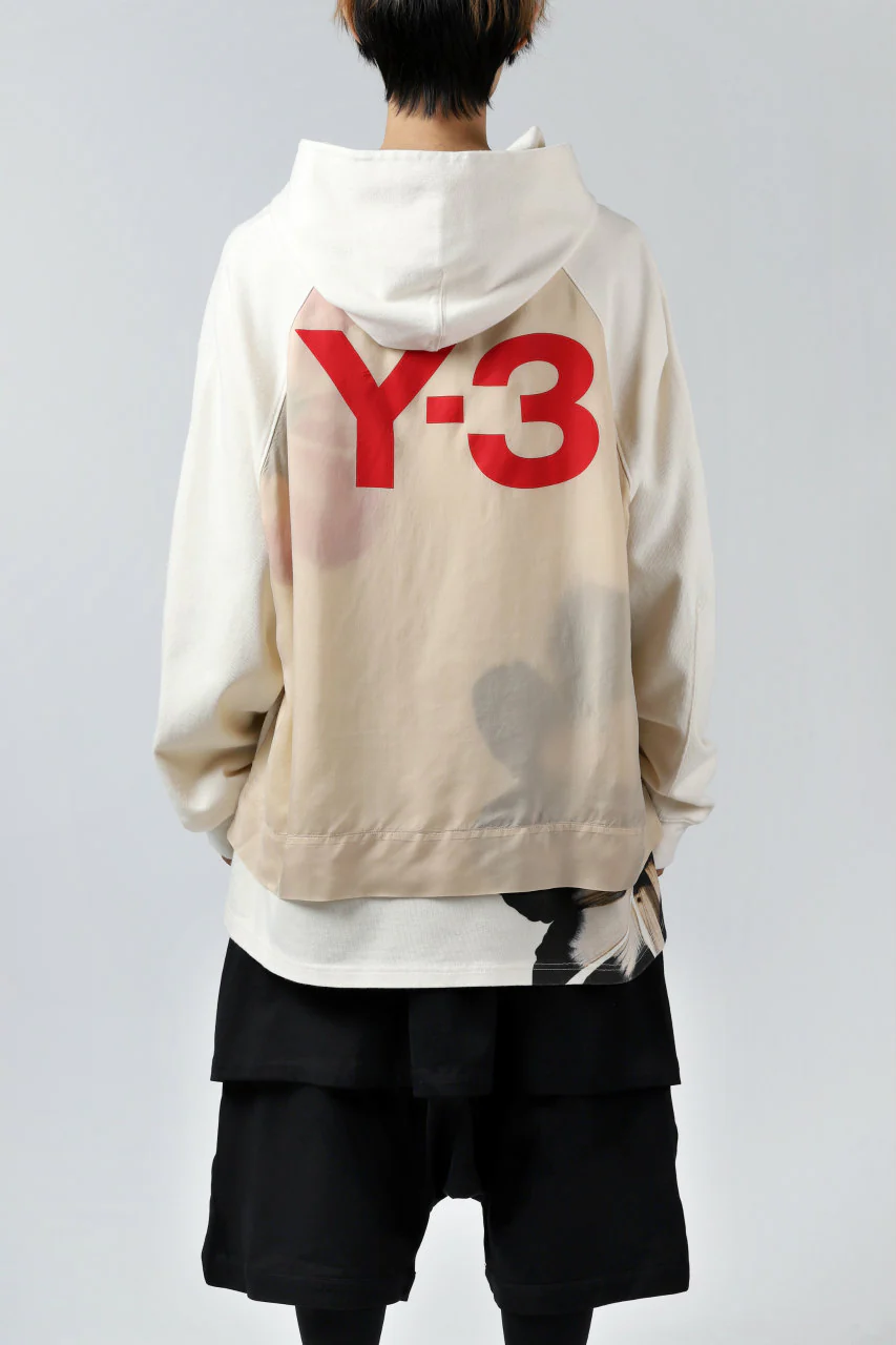 Y-3 Yohji Yamamoto LAYERED BACK LOGO HOODIE / FRENCH TERRY (MULTI BEIGE) - Image 25