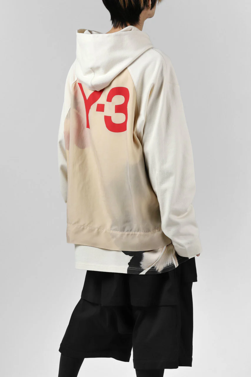 Y-3 Yohji Yamamoto LAYERED BACK LOGO HOODIE / FRENCH TERRY (MULTI BEIGE) - Image 26