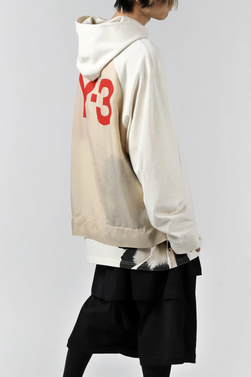 Y-3 Yohji Yamamoto LAYERED BACK LOGO HOODIE / FRENCH TERRY (MULTI BEIGE) - Image 27