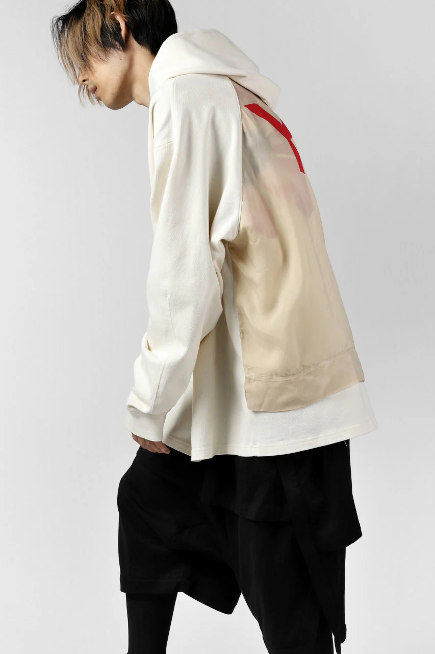 Y-3 Yohji Yamamoto LAYERED BACK LOGO HOODIE / FRENCH TERRY (MULTI BEIGE) - Image 35