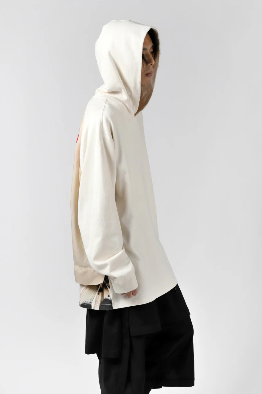 Y-3 Yohji Yamamoto LAYERED BACK LOGO HOODIE / FRENCH TERRY (MULTI BEIGE) - Image 36