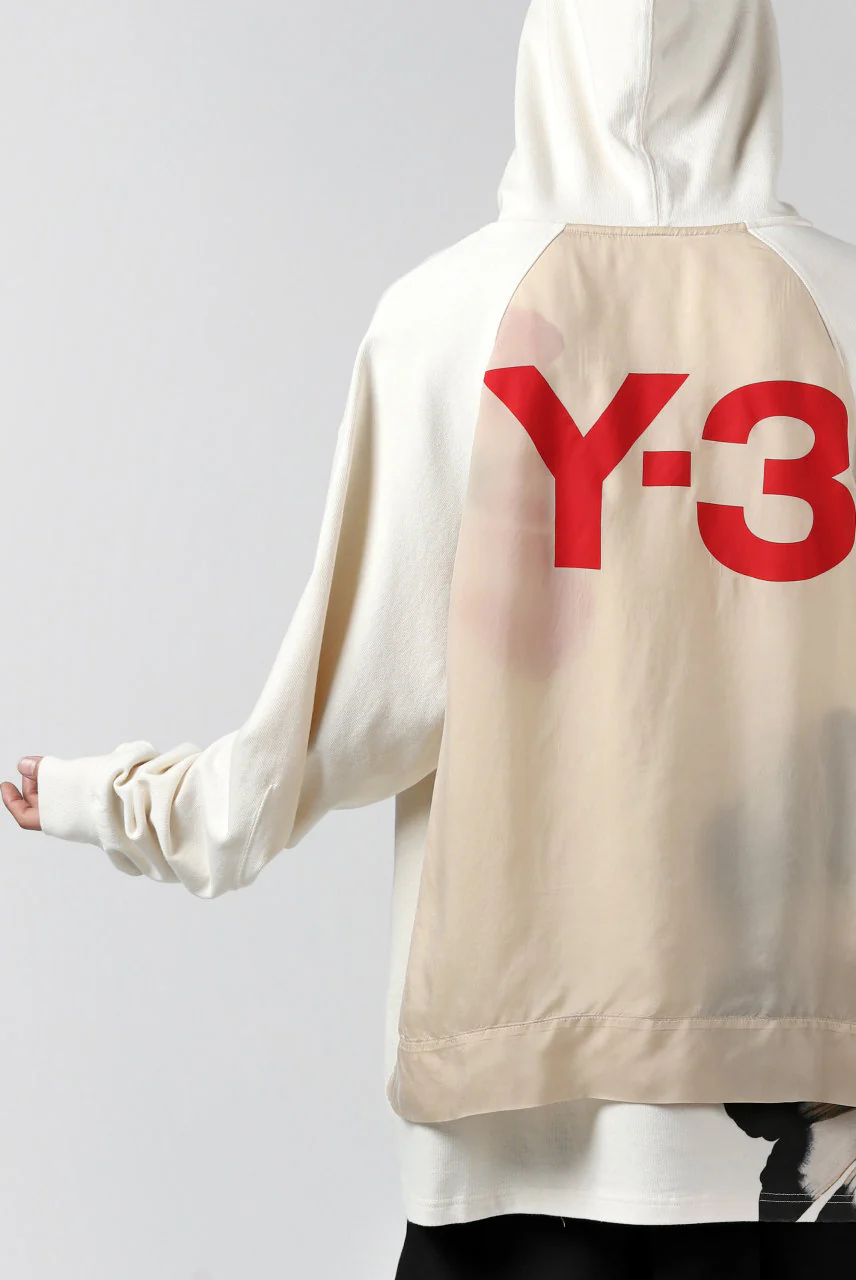 Y-3 Yohji Yamamoto LAYERED BACK LOGO HOODIE / FRENCH TERRY (MULTI BEIGE) - Image 38