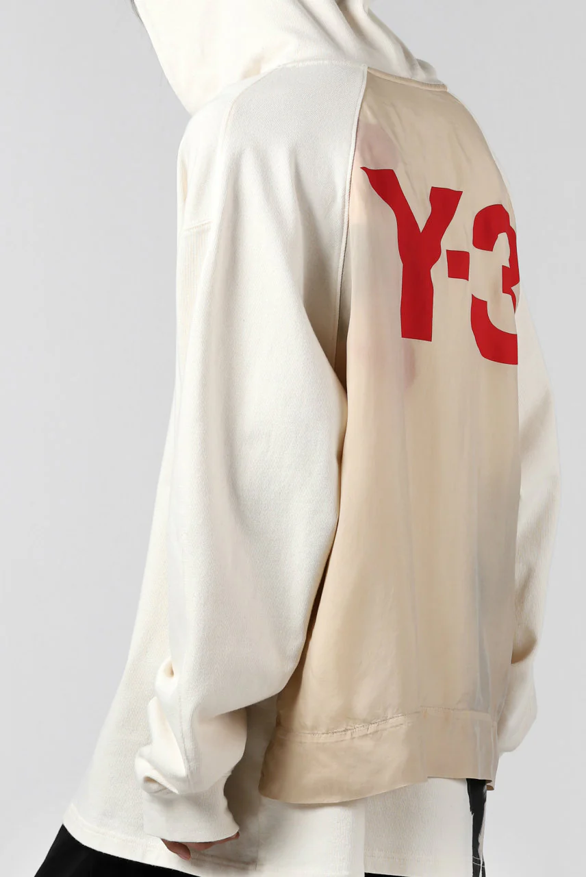 Y-3 Yohji Yamamoto LAYERED BACK LOGO HOODIE / FRENCH TERRY (MULTI BEIGE) - Image 39