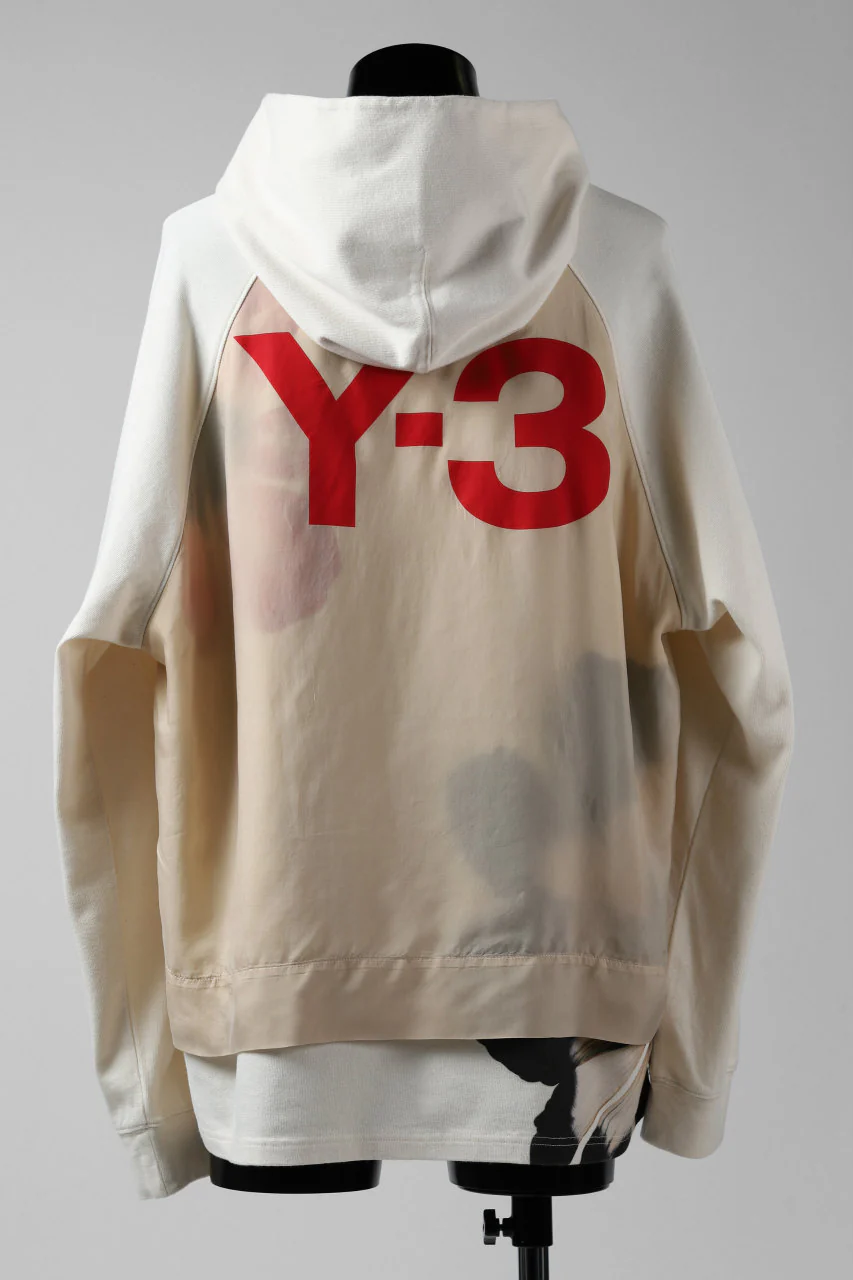Y-3 Yohji Yamamoto LAYERED BACK LOGO HOODIE / FRENCH TERRY (MULTI BEIGE) - Image 4