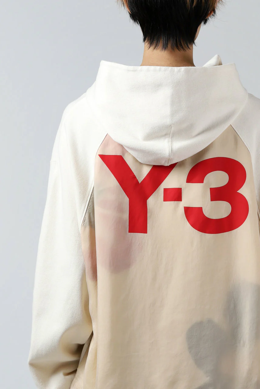 Y-3 Yohji Yamamoto LAYERED BACK LOGO HOODIE / FRENCH TERRY (MULTI BEIGE) - Image 41