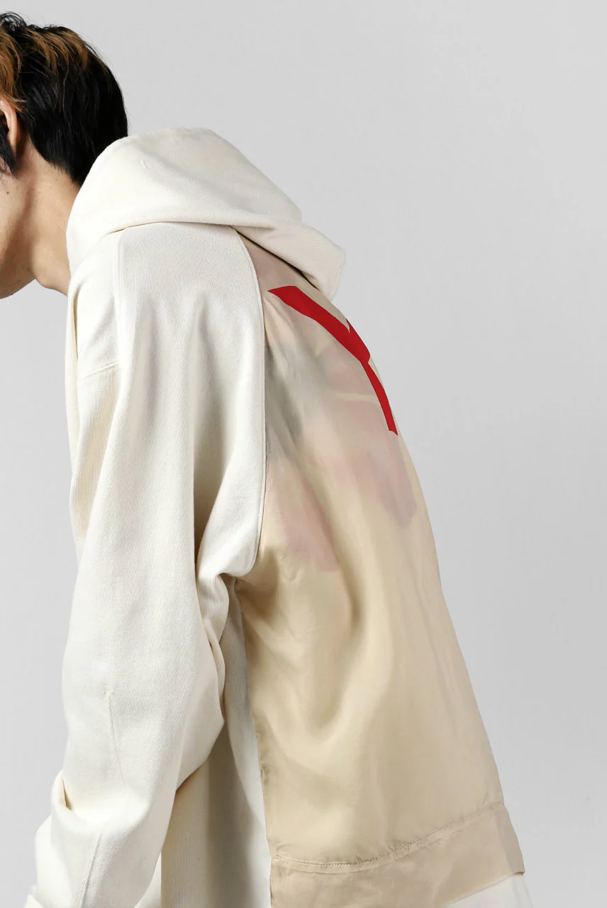 Y-3 Yohji Yamamoto LAYERED BACK LOGO HOODIE / FRENCH TERRY (MULTI BEIGE) - Image 42