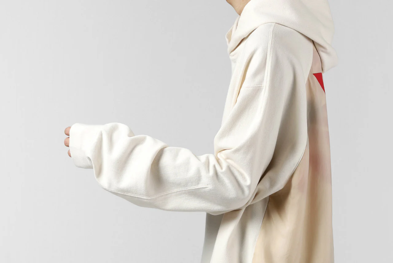 Y-3 Yohji Yamamoto LAYERED BACK LOGO HOODIE / FRENCH TERRY (MULTI BEIGE) - Image 46