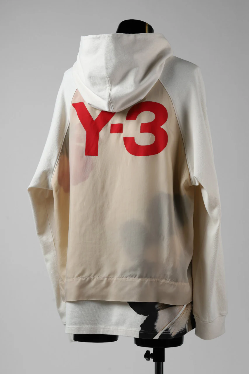 Y-3 Yohji Yamamoto LAYERED BACK LOGO HOODIE / FRENCH TERRY (MULTI BEIGE) - Image 5