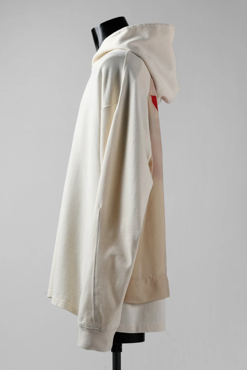 Y-3 Yohji Yamamoto LAYERED BACK LOGO HOODIE / FRENCH TERRY (MULTI BEIGE) - Image 8