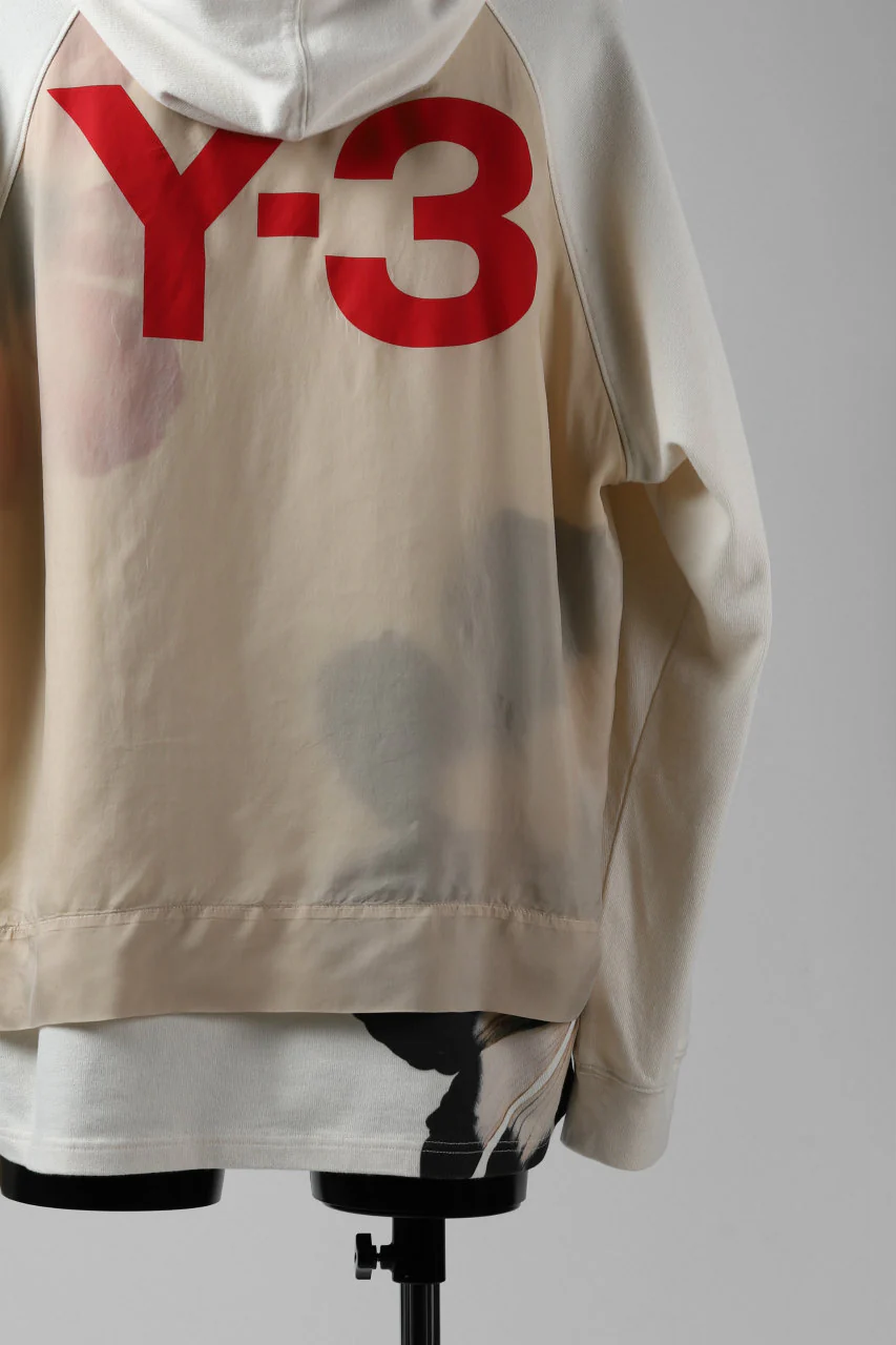 Y-3 Yohji Yamamoto LAYERED BACK LOGO HOODIE / FRENCH TERRY (MULTI BEIGE) - Image 9