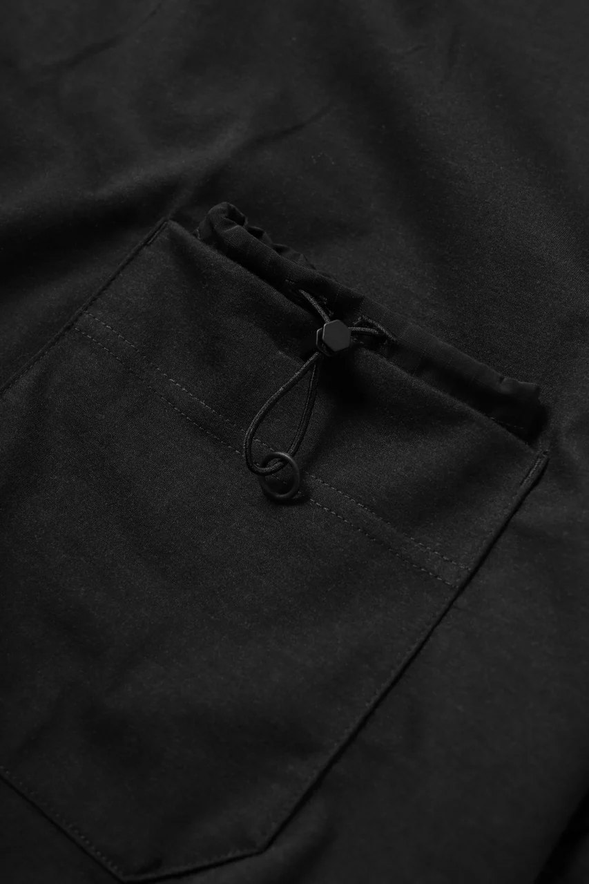 Y-3 Yohji Yamamoto STRINGS POCKET TEE / PAPER JERSEY (BLACK) - Image 10