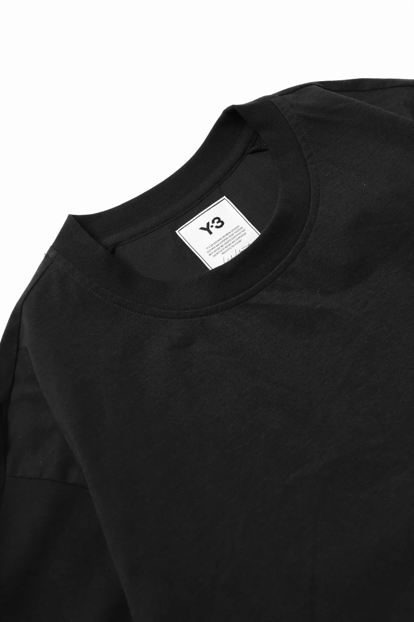 Y-3 Yohji Yamamoto STRINGS POCKET TEE / PAPER JERSEY (BLACK) - Image 11