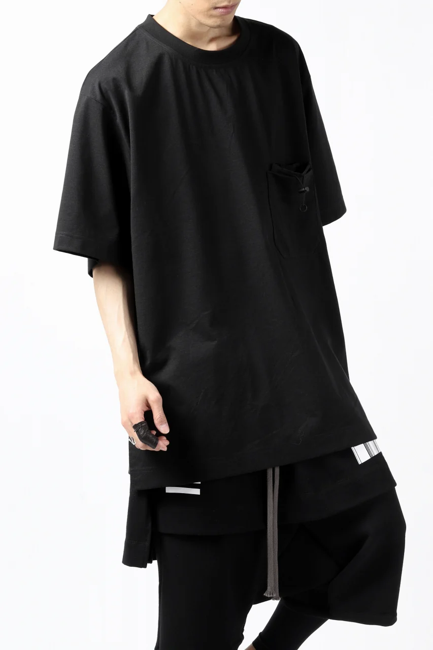 Y-3 Yohji Yamamoto STRINGS POCKET TEE / PAPER JERSEY (BLACK) - Image 19