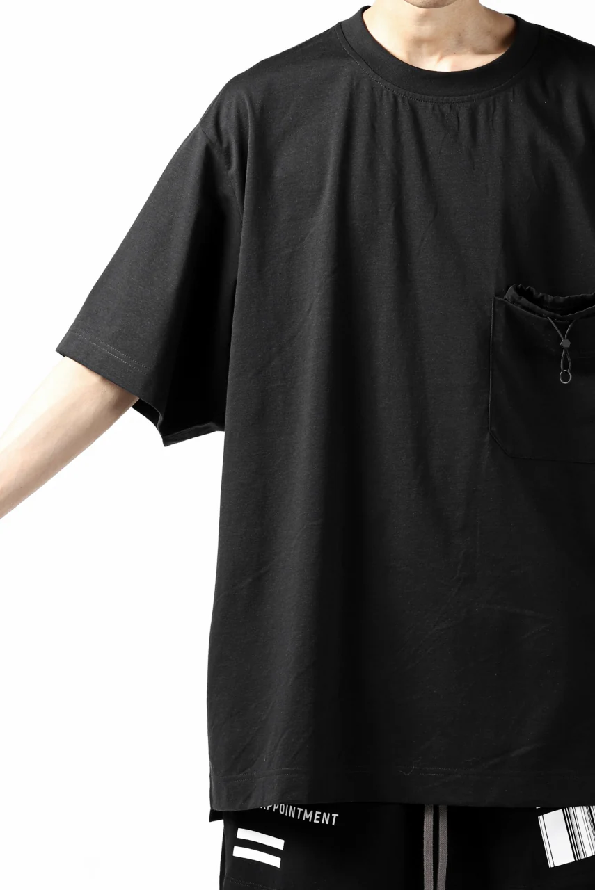 Y-3 Yohji Yamamoto STRINGS POCKET TEE / PAPER JERSEY (BLACK) - Image 23