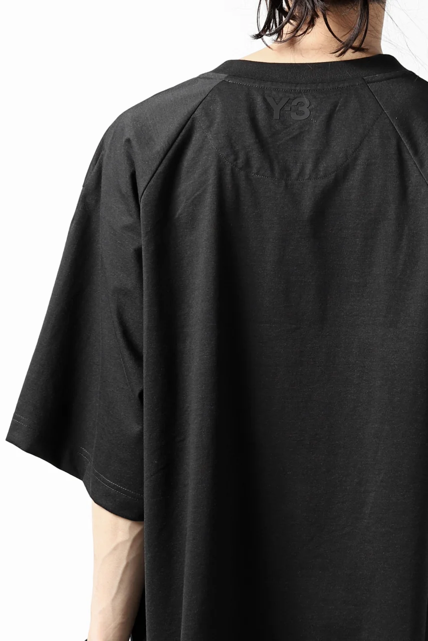 Y-3 Yohji Yamamoto STRINGS POCKET TEE / PAPER JERSEY (BLACK) - Image 24
