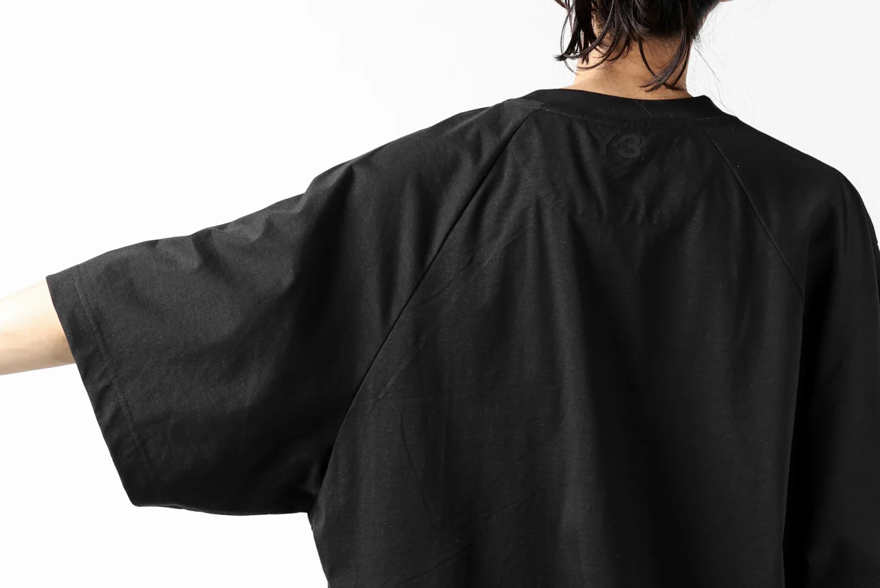Y-3 Yohji Yamamoto STRINGS POCKET TEE / PAPER JERSEY (BLACK) - Image 27