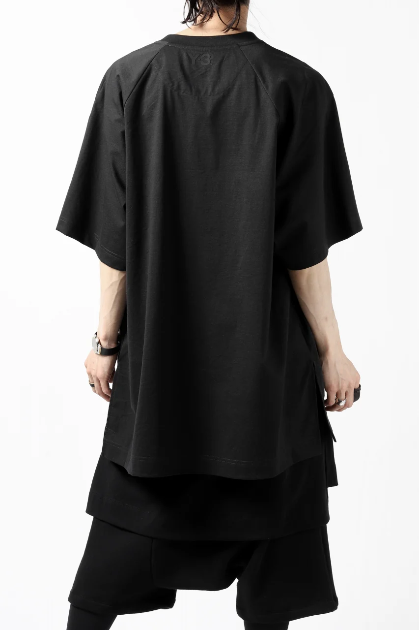 Y-3 Yohji Yamamoto STRINGS POCKET TEE / PAPER JERSEY (BLACK) - Image 5