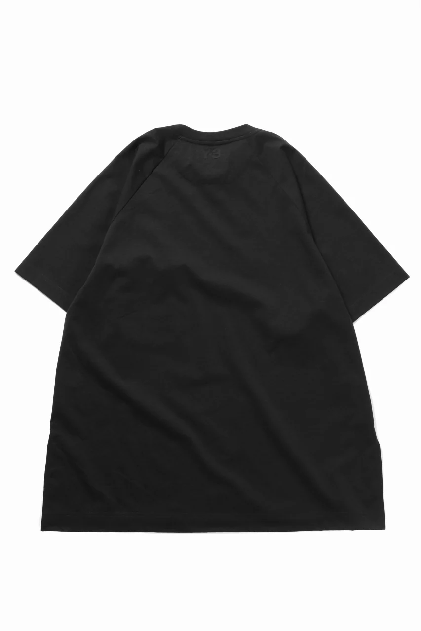Y-3 Yohji Yamamoto STRINGS POCKET TEE / PAPER JERSEY (BLACK) - Image 7