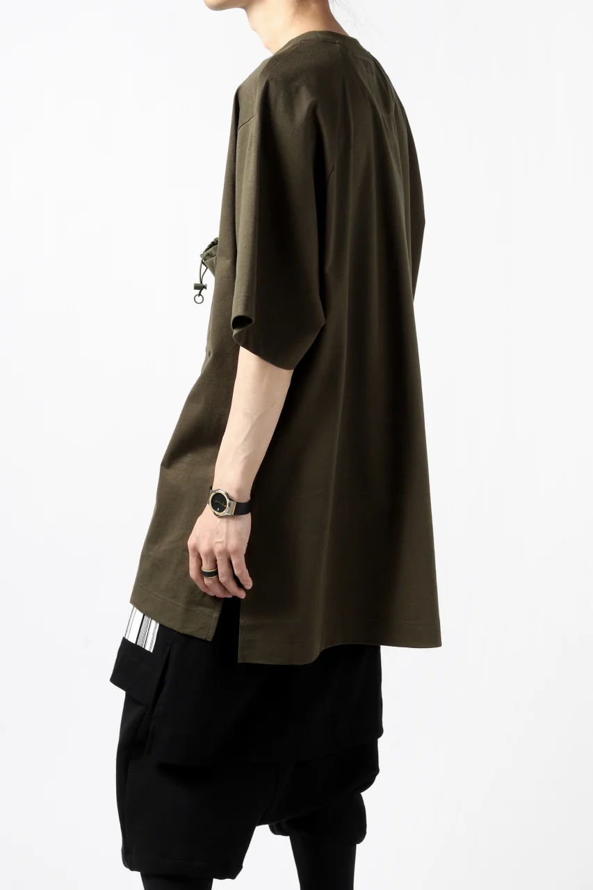 Y-3 Yohji Yamamoto STRINGS POCKET TEE / PAPER JERSEY (KHAKI) - Image 10