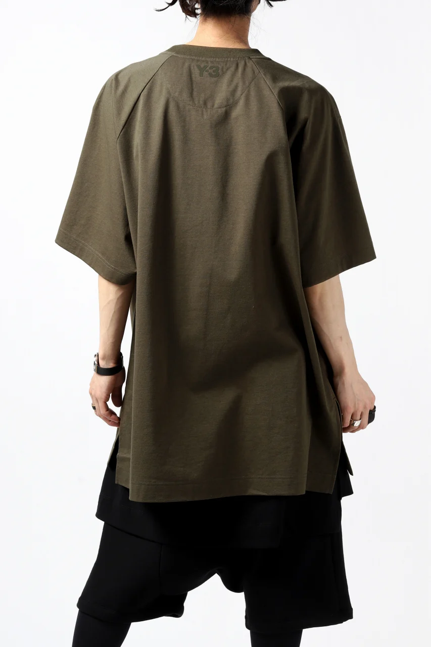 Y-3 Yohji Yamamoto STRINGS POCKET TEE / PAPER JERSEY (KHAKI) - Image 13