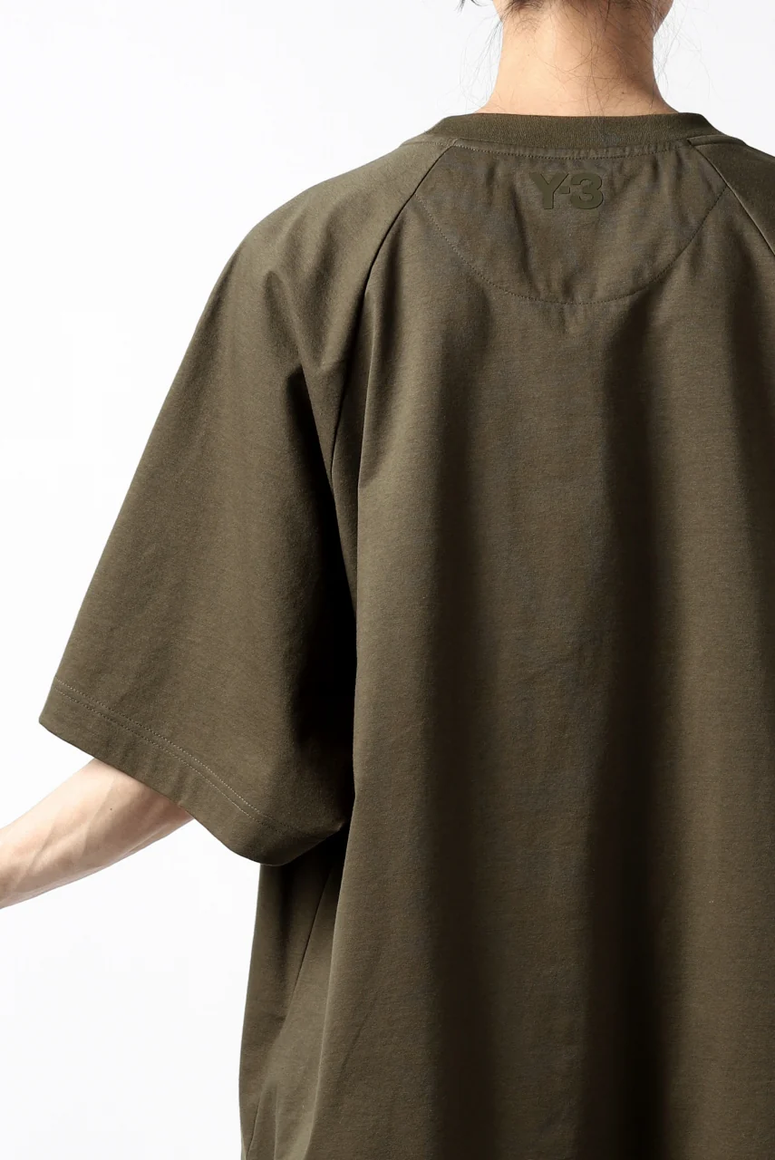 Y-3 Yohji Yamamoto STRINGS POCKET TEE / PAPER JERSEY (KHAKI) - Image 15