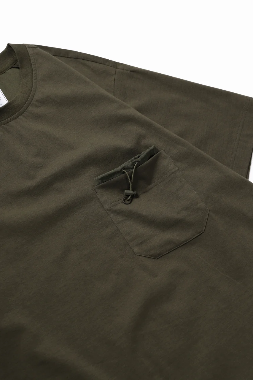 Y-3 Yohji Yamamoto STRINGS POCKET TEE / PAPER JERSEY (KHAKI) - Image 18