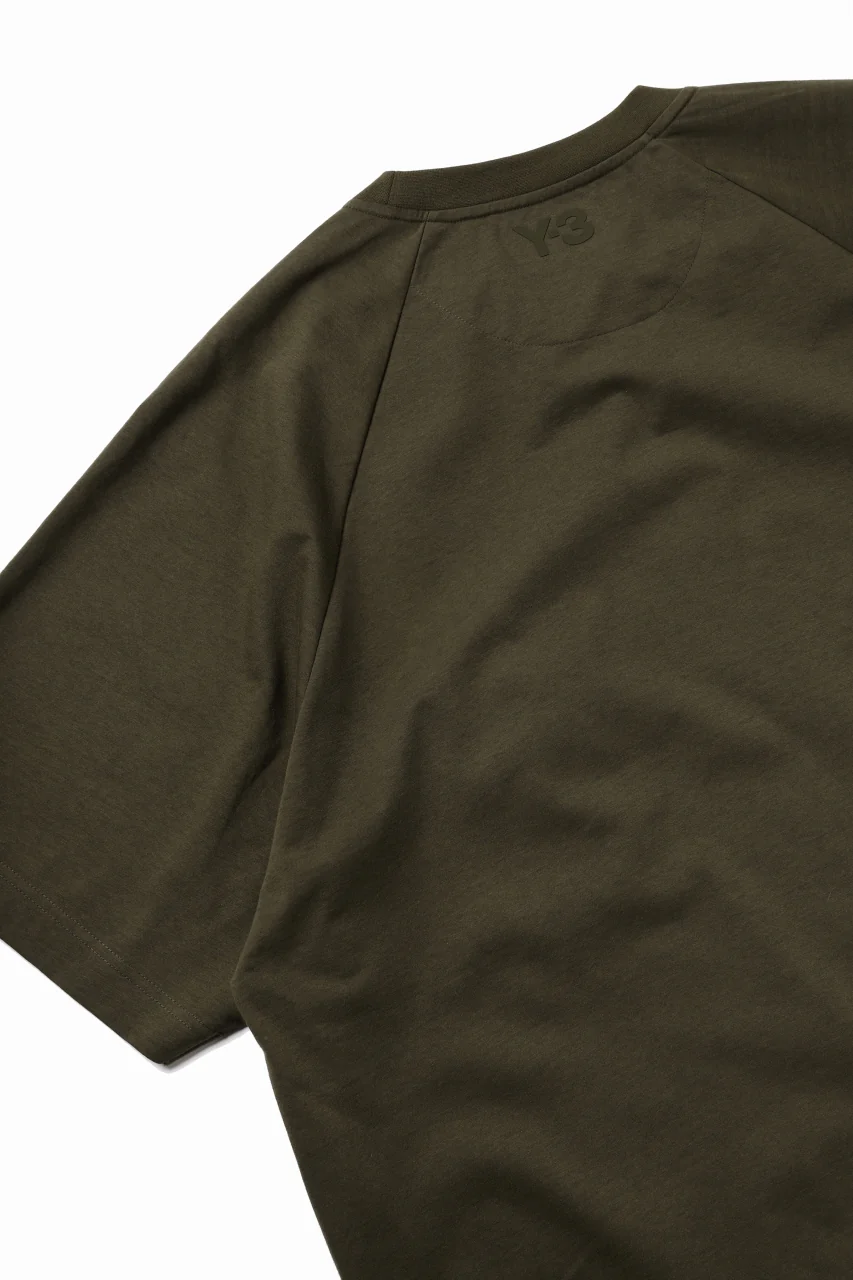 Y-3 Yohji Yamamoto STRINGS POCKET TEE / PAPER JERSEY (KHAKI) - Image 19