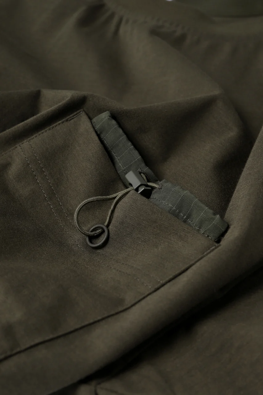 Y-3 Yohji Yamamoto STRINGS POCKET TEE / PAPER JERSEY (KHAKI) - Image 21