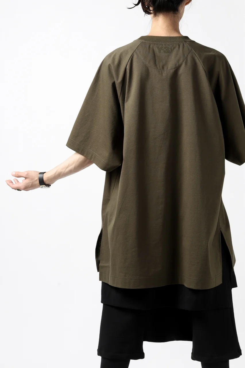 Y-3 Yohji Yamamoto STRINGS POCKET TEE / PAPER JERSEY (KHAKI) - Image 9