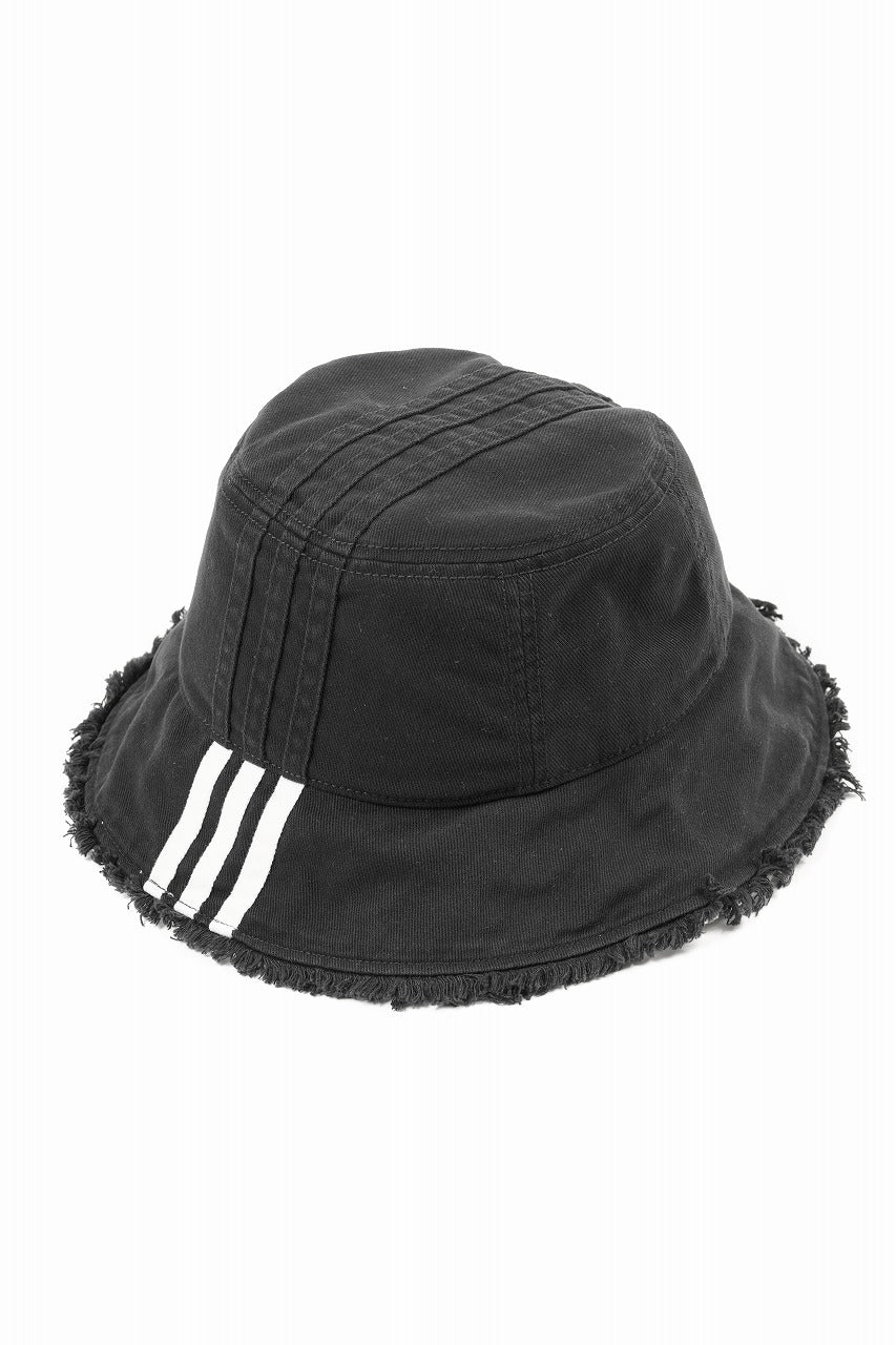 Y-3 Yohji Yamamoto STRIPES BUCKET HAT (BLACK) - Image 3