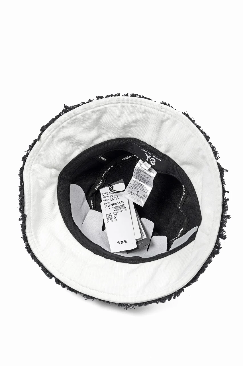 Y-3 Yohji Yamamoto STRIPES BUCKET HAT (BLACK) - Image 6