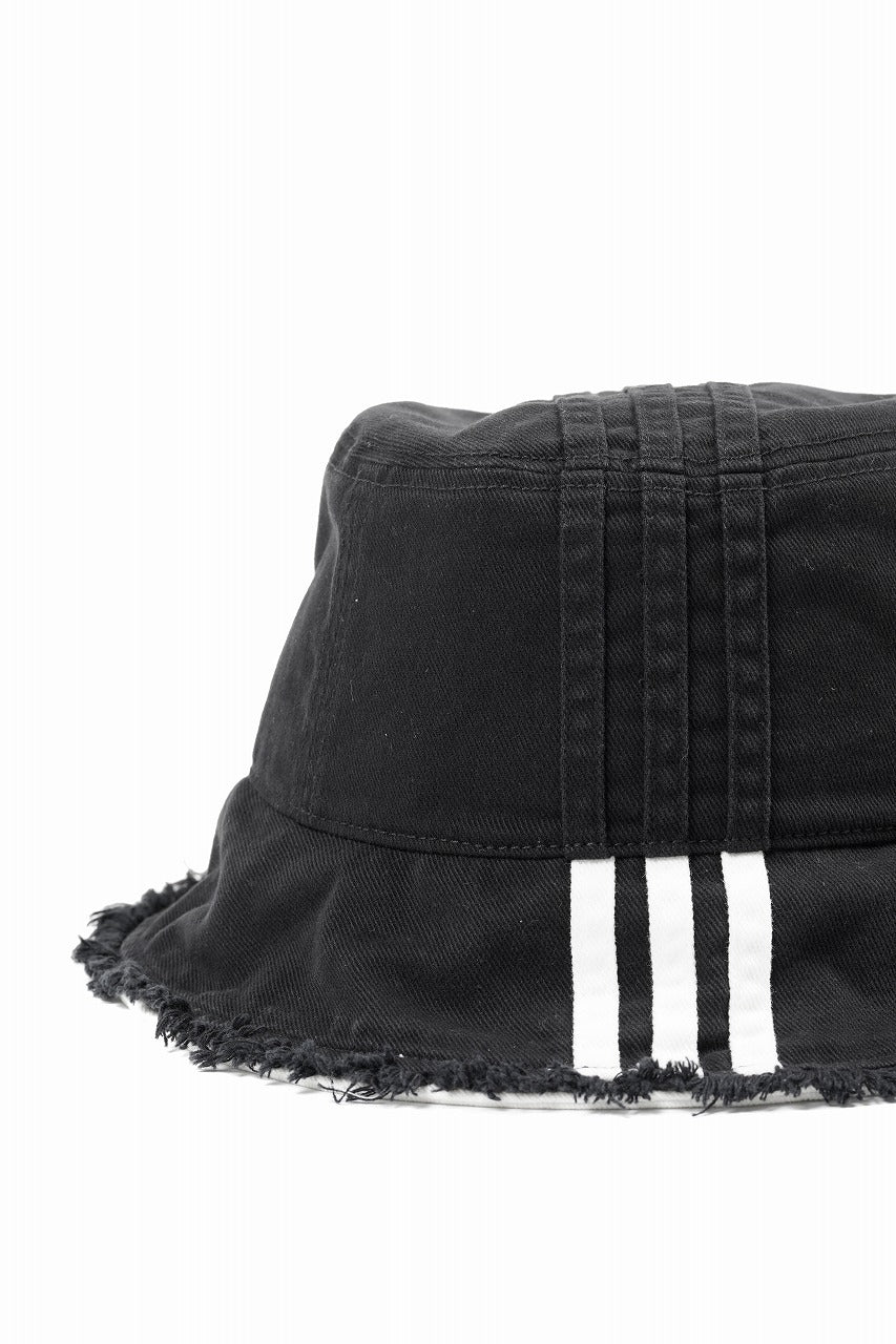 Y-3 Yohji Yamamoto STRIPES BUCKET HAT (BLACK) - Image 7