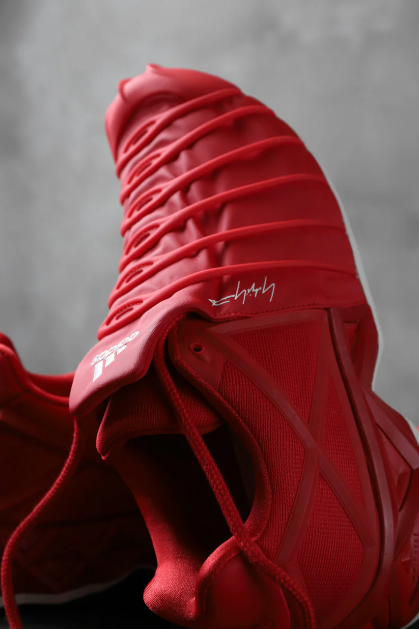 Y-3 Yohji Yamamoto (YUUTO) MIX TEXTILE LOW -CUT SNEAKERS (RED) - Image 19