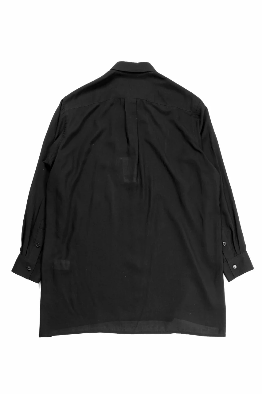 Y's for men REGULAR COLLAR SHIRT WITH BLACK FLOWER PRINT (BLACK) - Image 4