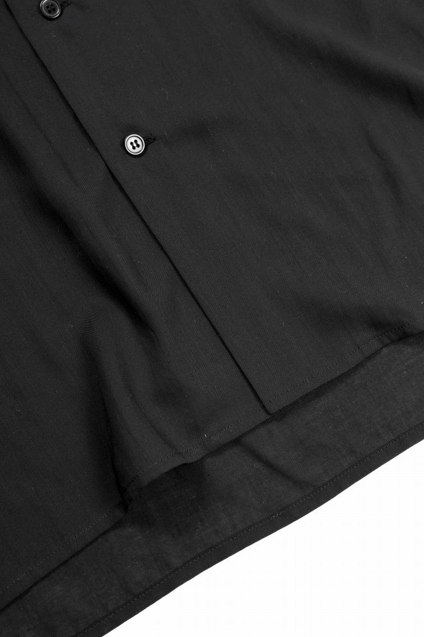 Y's for men REGULAR COLLAR SHIRT WITH BLACK FLOWER PRINT (BLACK) - Image 9