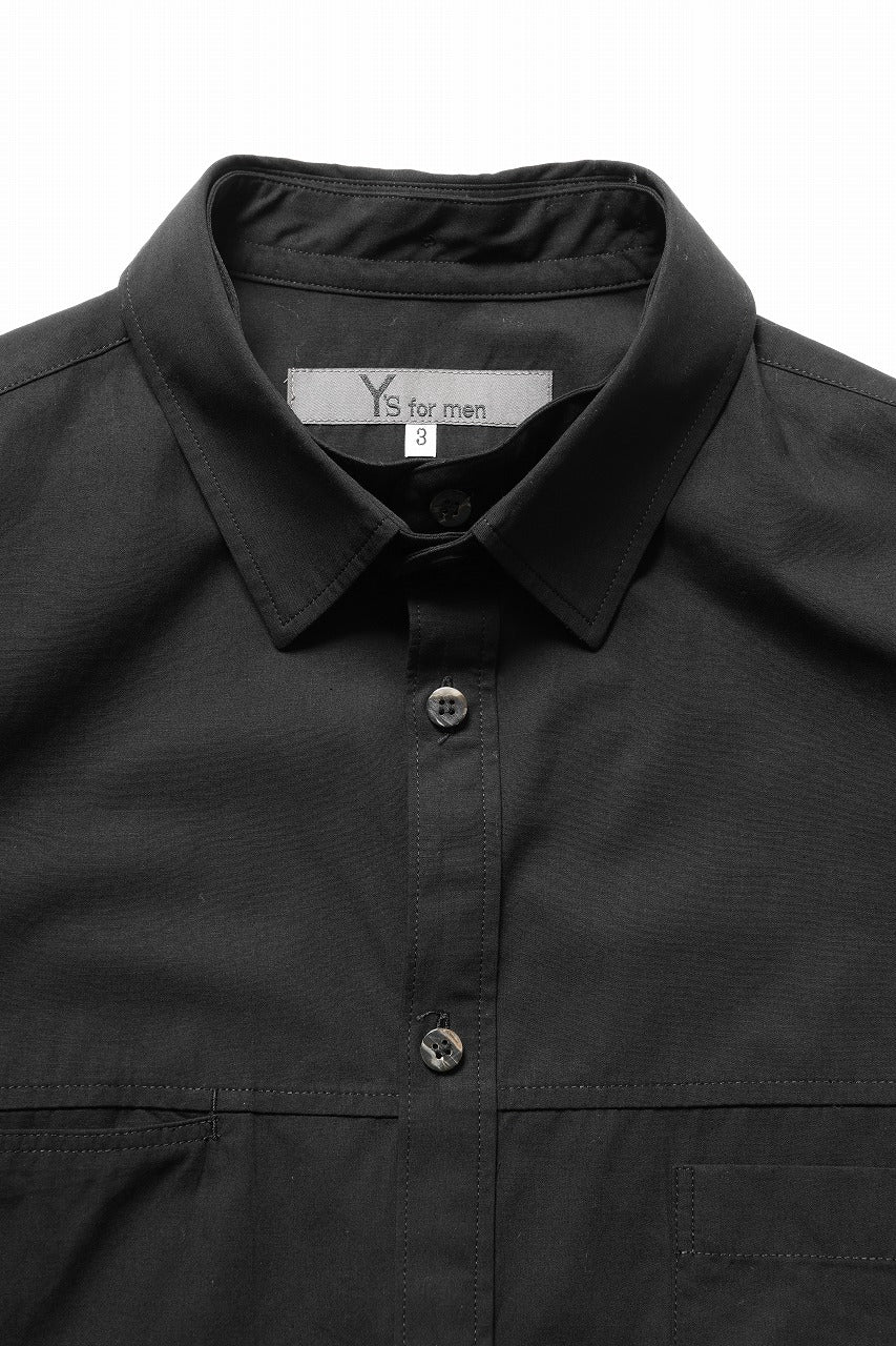 Y's for men SPARE COLLAR SHIRT / 40 BROAD COTTON (BLACK) - Image 5