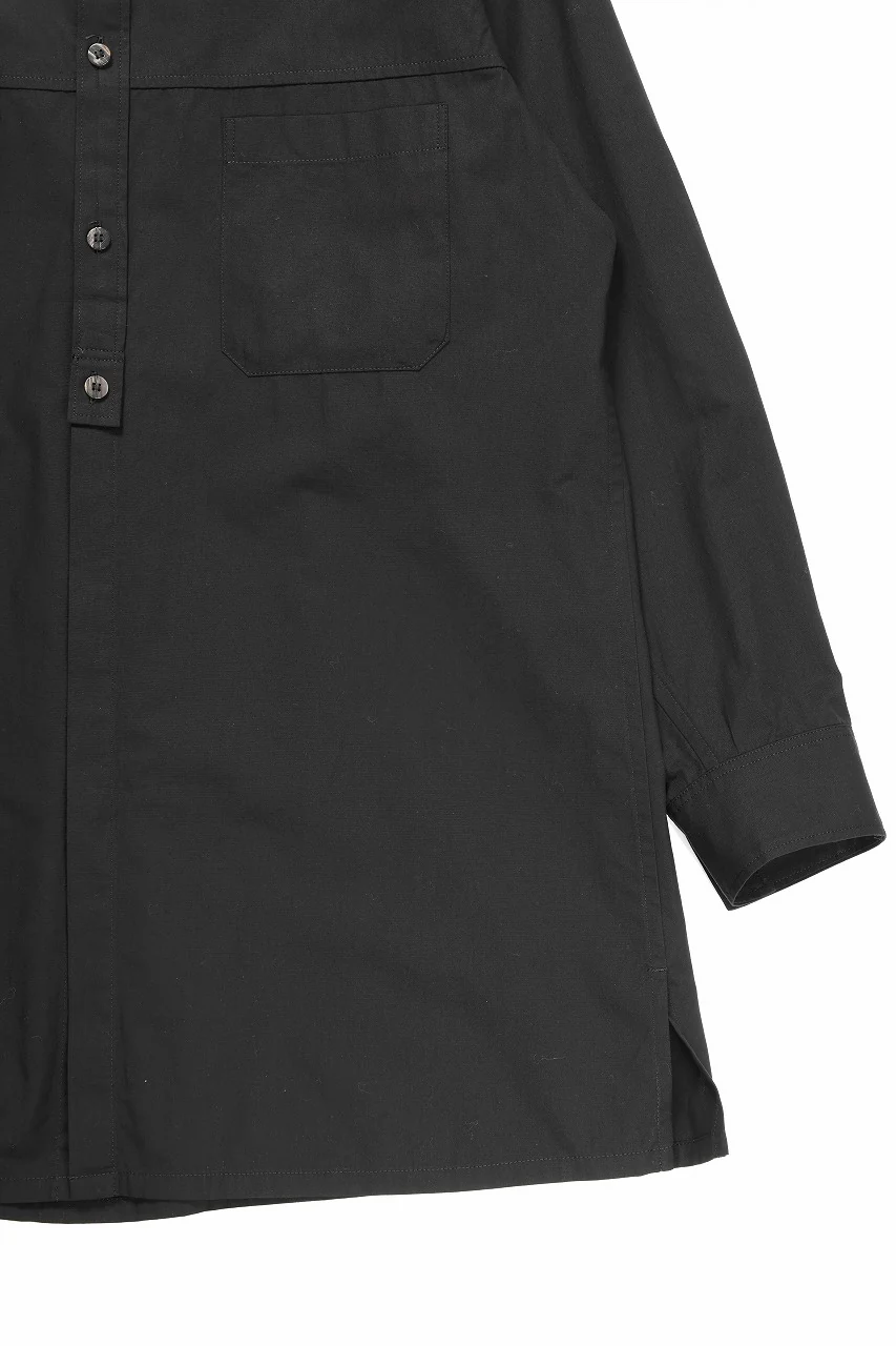 Y's for men SPARE COLLAR SHIRT / 40 BROAD COTTON (BLACK) - Image 6