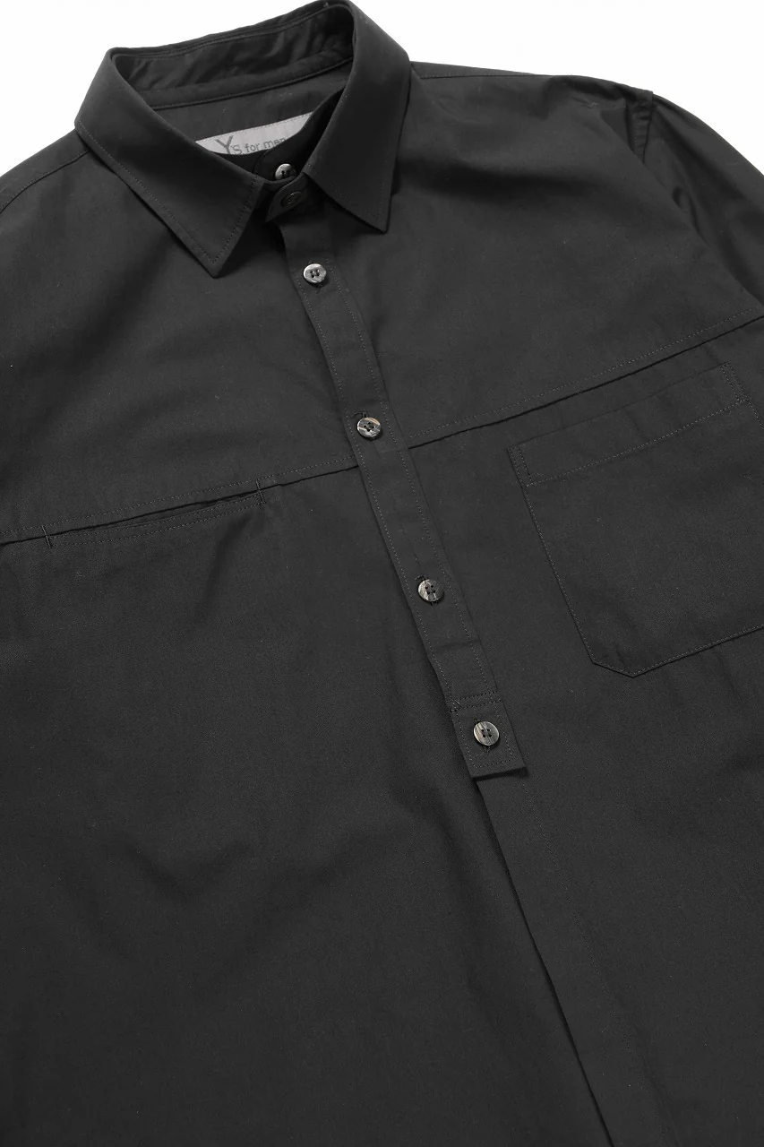 Y's for men SPARE COLLAR SHIRT / 40 BROAD COTTON (BLACK) - Image 7
